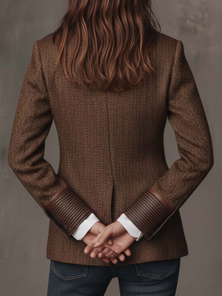 Francesca – Blazer con Detalles Estampados en Espiga