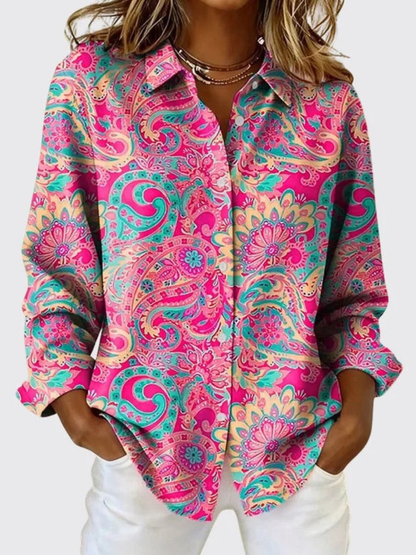 Katarina | Blusa con estampado paisley - Rosa