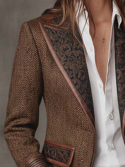 Francesca – Blazer con Detalles Estampados en Espiga