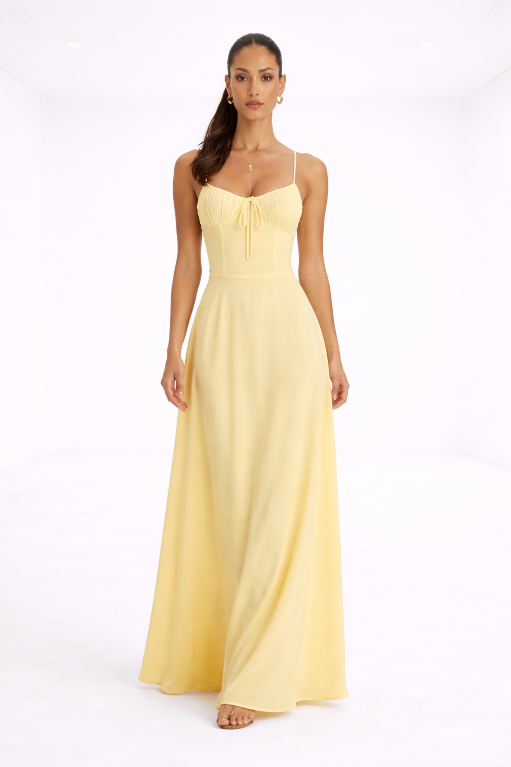 Vestido largo estructurado – blanco