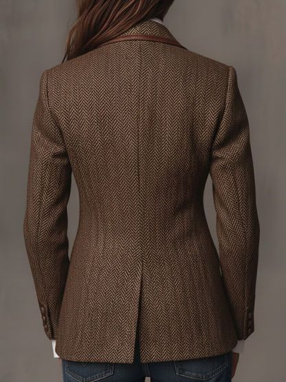 Francesca – Blazer con Detalles Estampados en Espiga