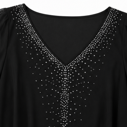Joise | Vestido elegante con capa drapeada
