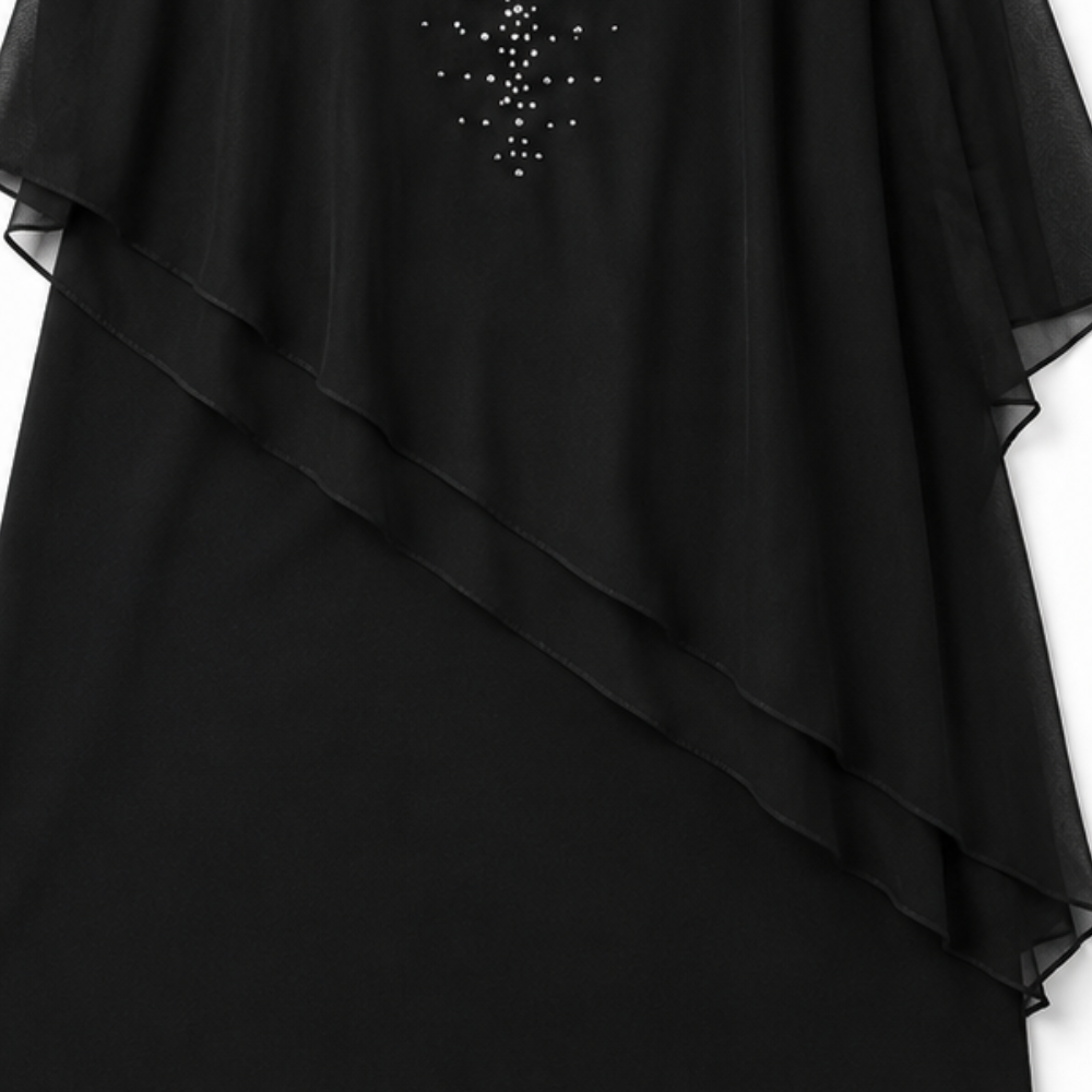 Joise | Vestido elegante con capa drapeada