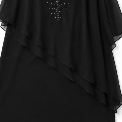 Joise | Vestido elegante con capa drapeada