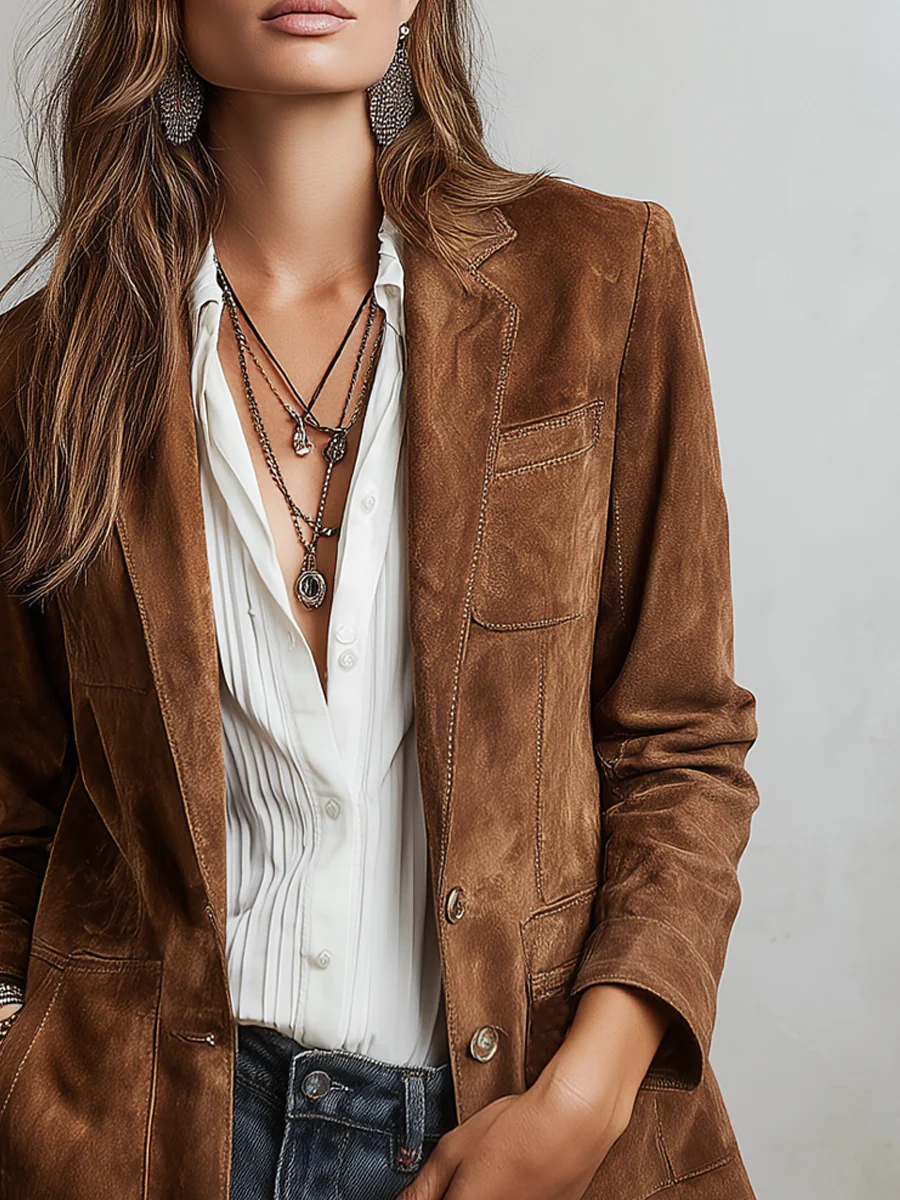 Aurora – Blazer Vintage Marrón