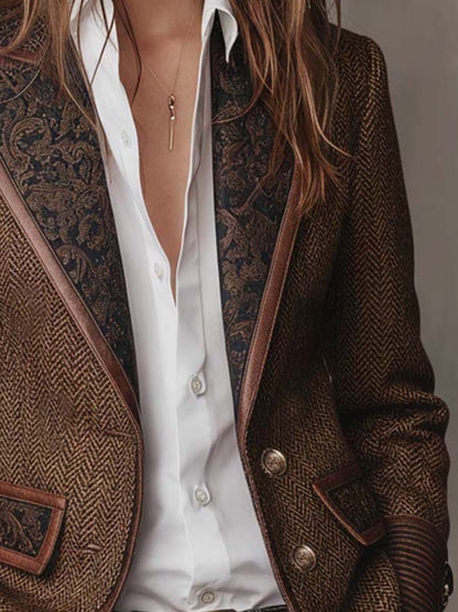 Francesca – Blazer con Detalles Estampados en Espiga