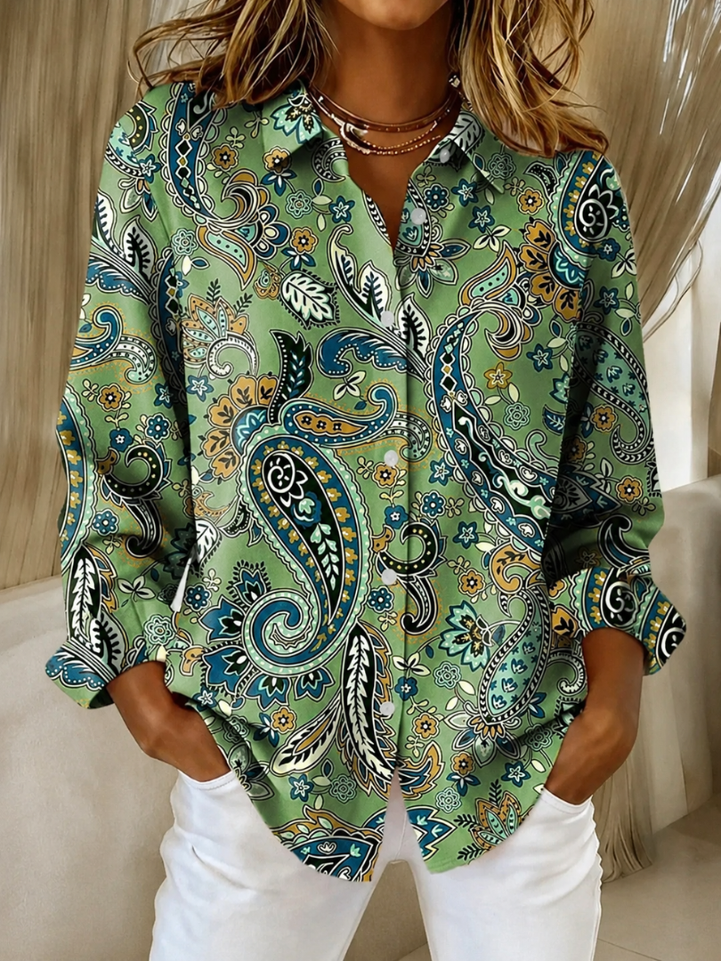 Katarina | Blusa con estampado paisley - Verde