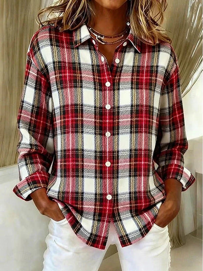 Dulcie | Blusa vintage de cuadros - Rojo