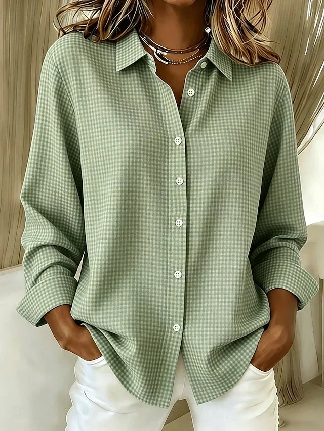 Hillrose | Blusa de cuadros vichy - Verde salvia
