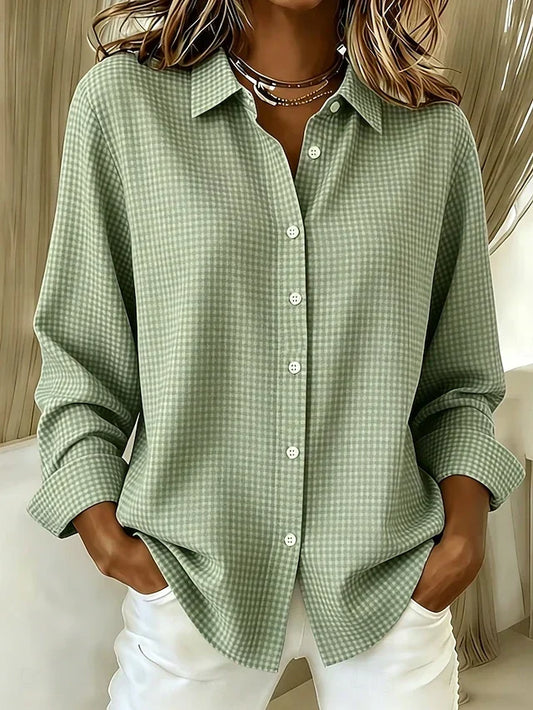 Hillrose | Blusa de cuadros vichy - Verde salvia