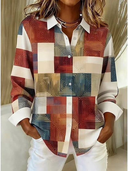 Merritt | Blusa vintage de estampado patchwork - Multicolor